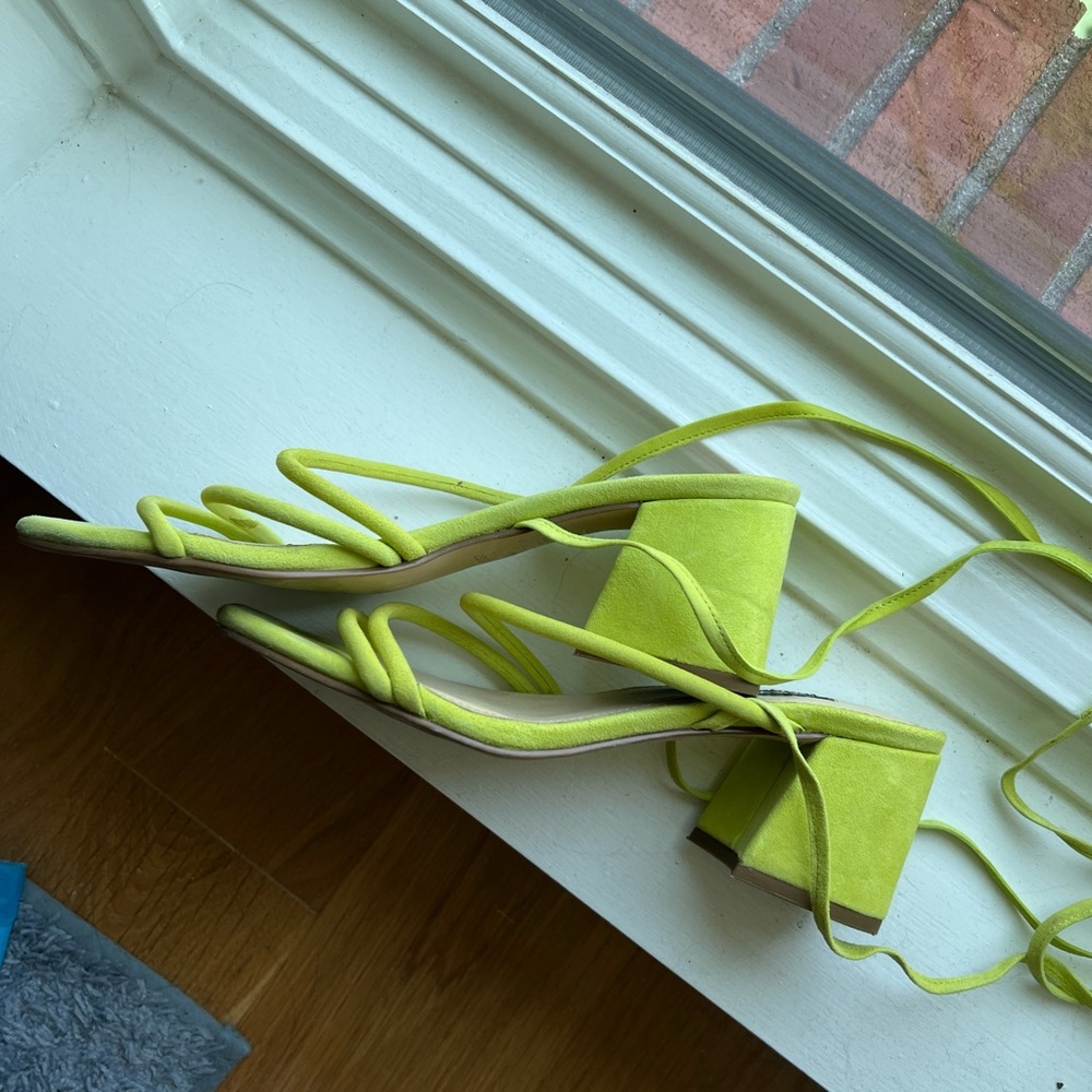 Nine West Green Block Heels with Ankle Straps